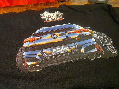 Customized t-shirt with your car or bike on the back.