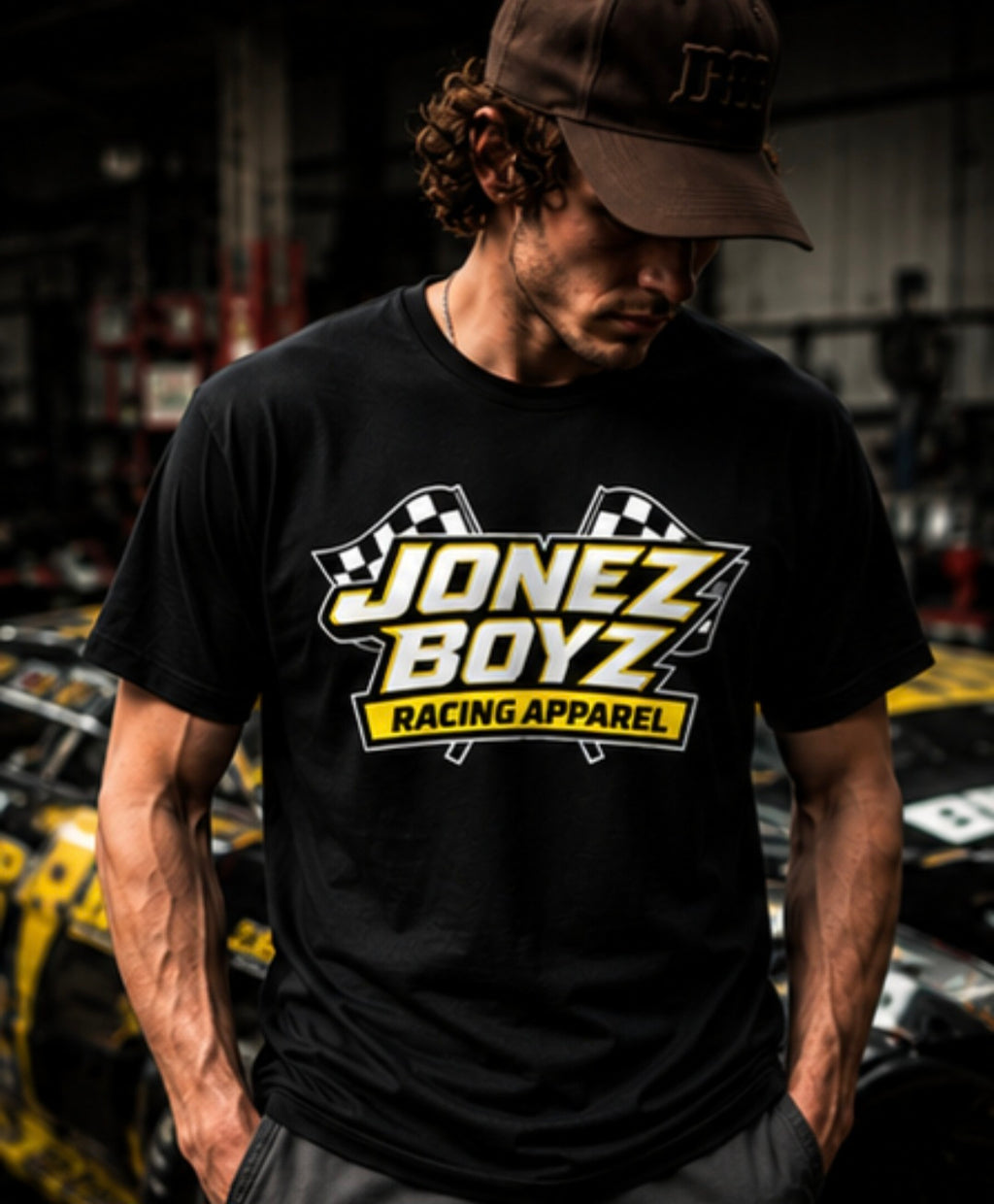 JONEZ BOYZ RACING APPAREL – Signature Logo Tee (Alternate) Blazing Yellow