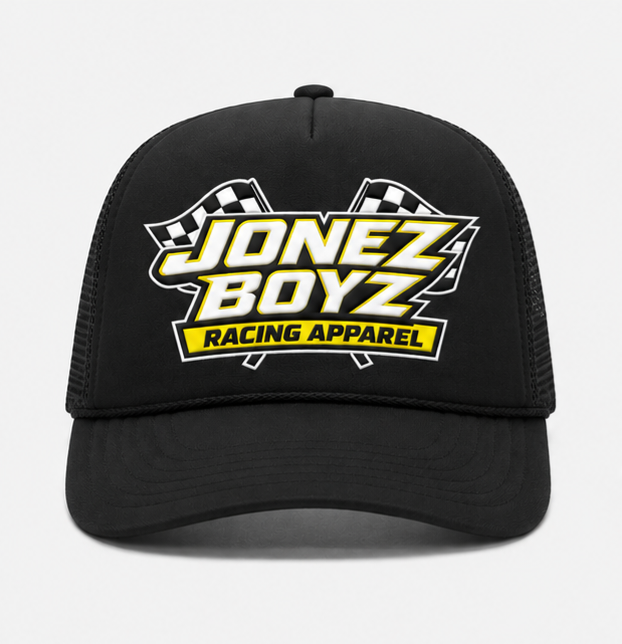 JONEZ BOYZ RACING APPAREL Signature Logo Trucker hat- Blazing Yellow