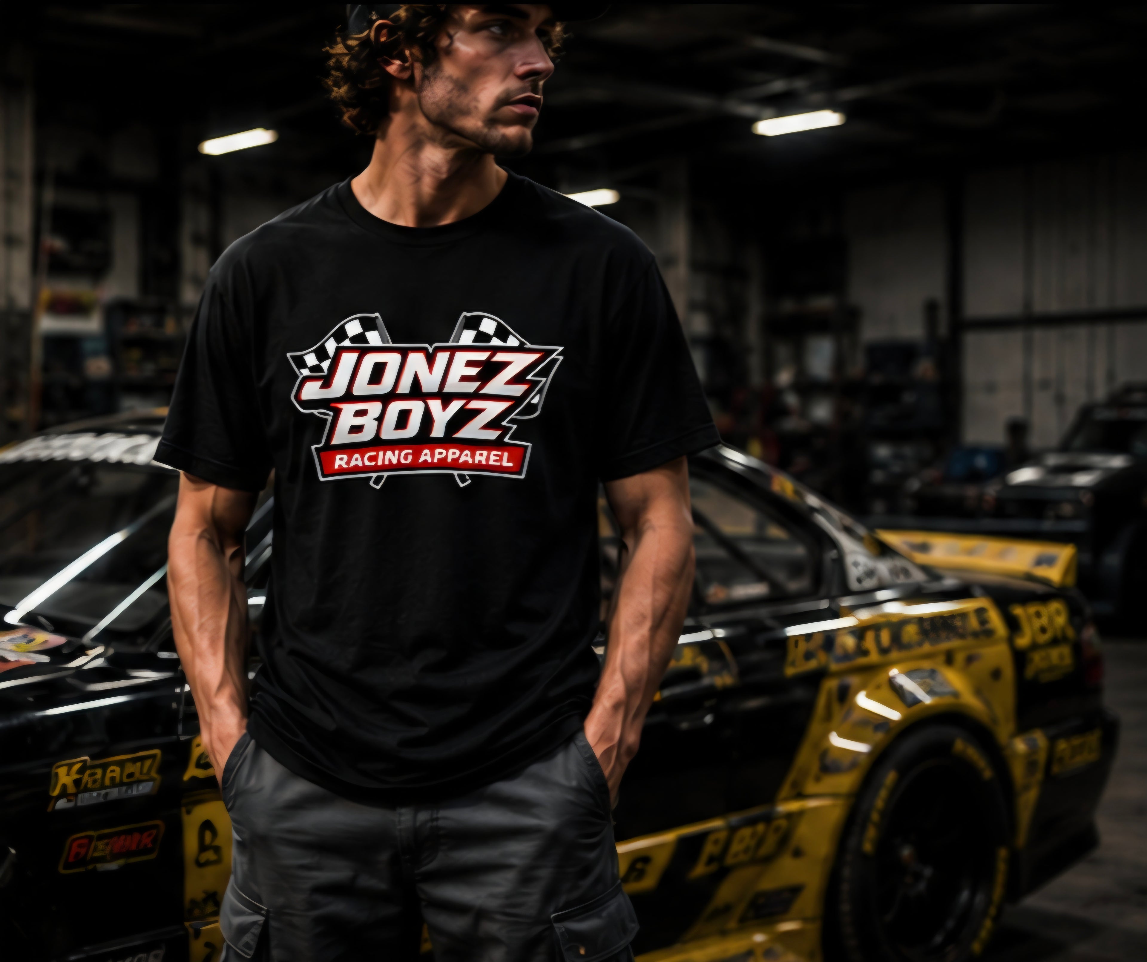 JONEZ BOYZ RACING APPAREL Signature Logo t-shirt- Fire Red🔥