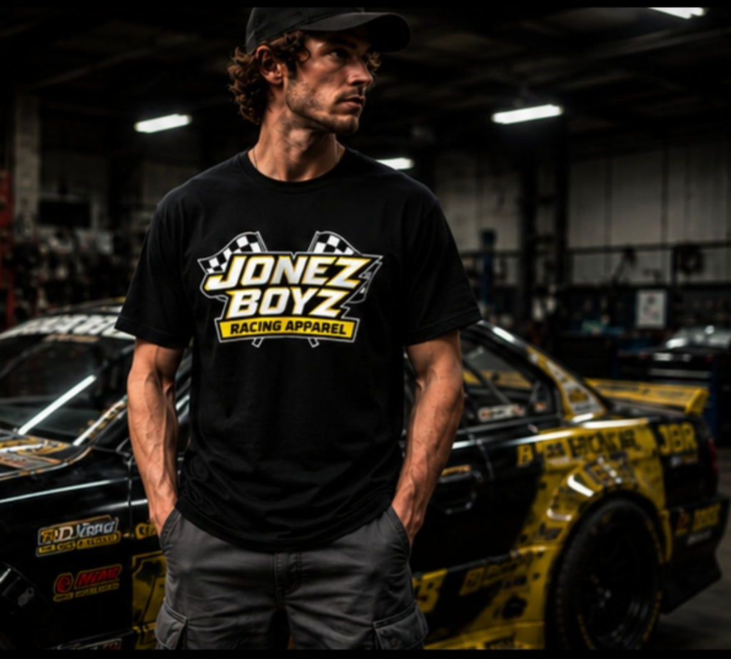 JONEZ BOYZ RACING APPAREL – Signature Logo Tee (Alternate) Blazing Yellow