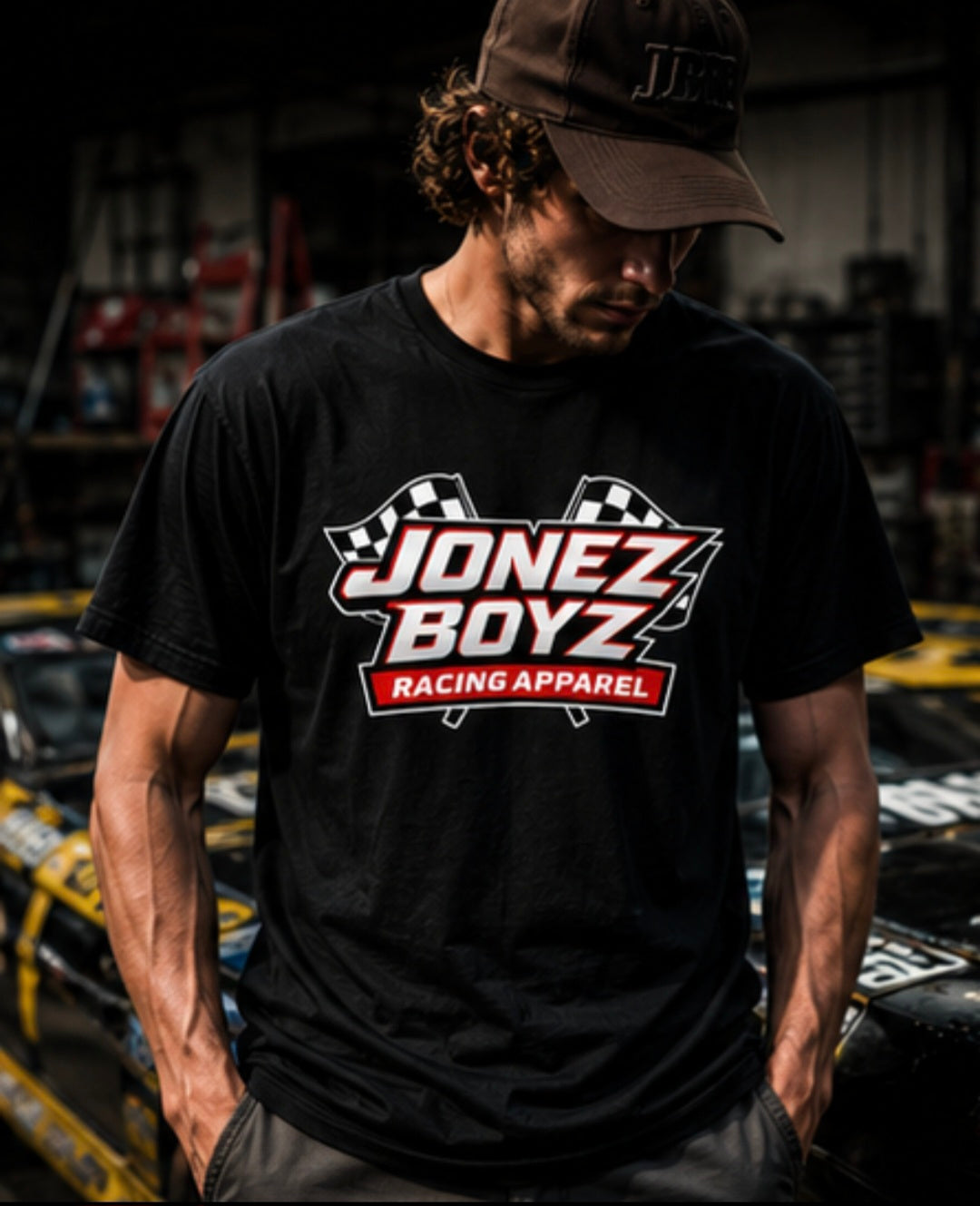 JONEZ BOYZ RACING APPAREL Signature Logo t-shirt- Fire Red🔥